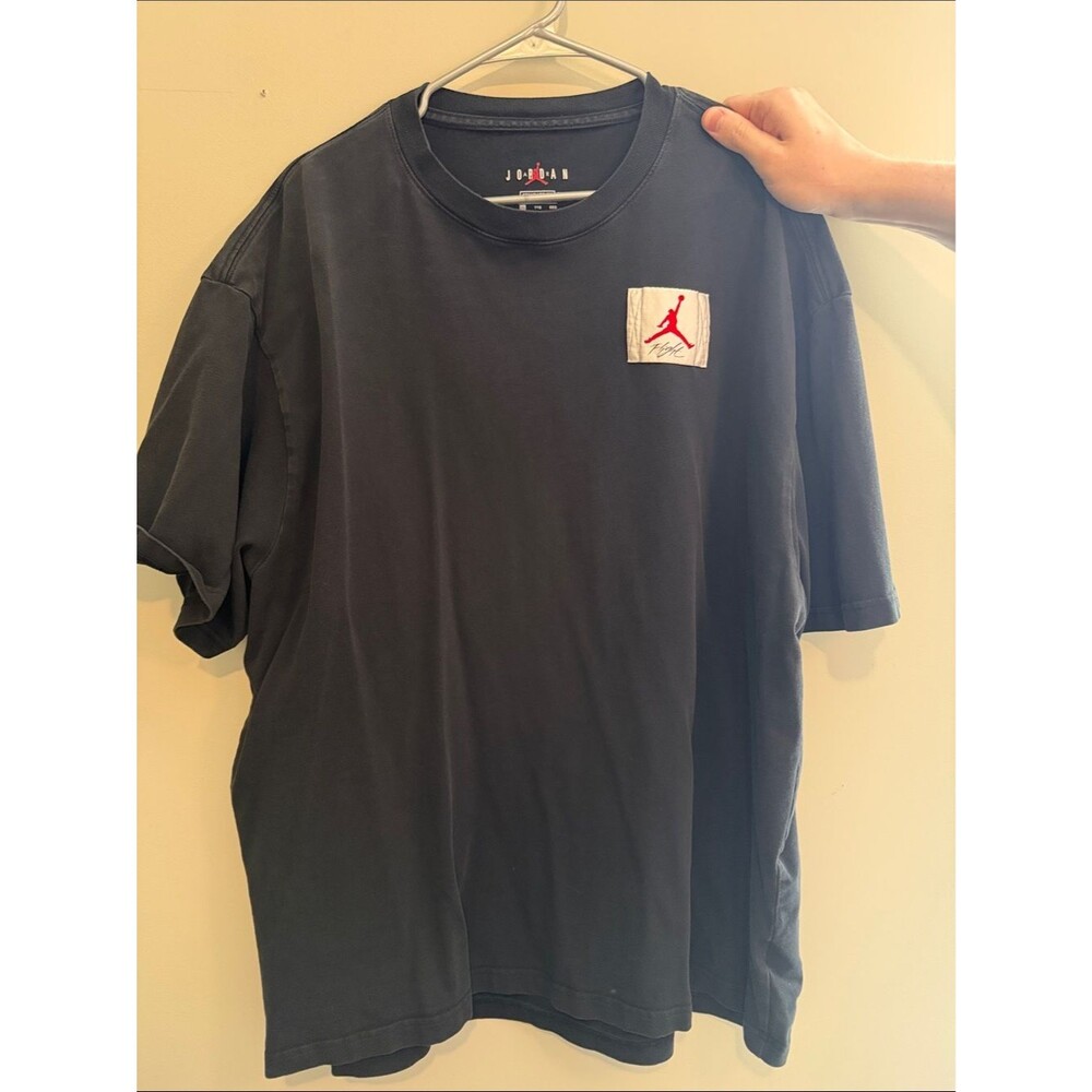 Jordan Black Short-Sleeve Tee with Red Jumpman Patch